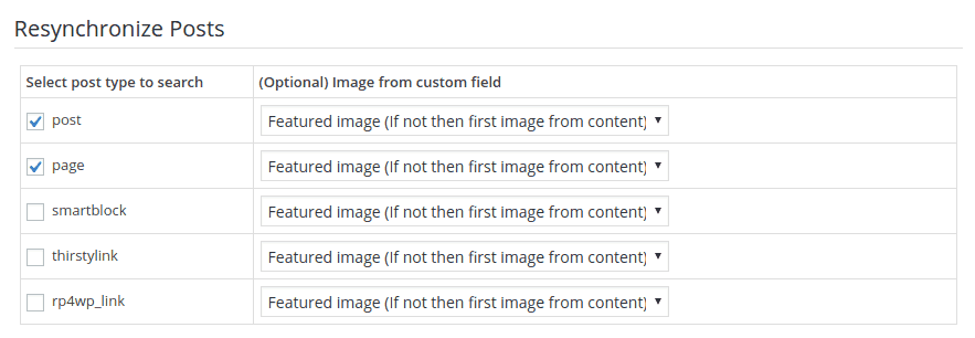 Select post types